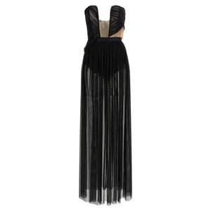 Nensi Dojaka Black Viscose Long Women's Dress
